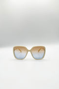 Oversized Square Sunglasses In Beige