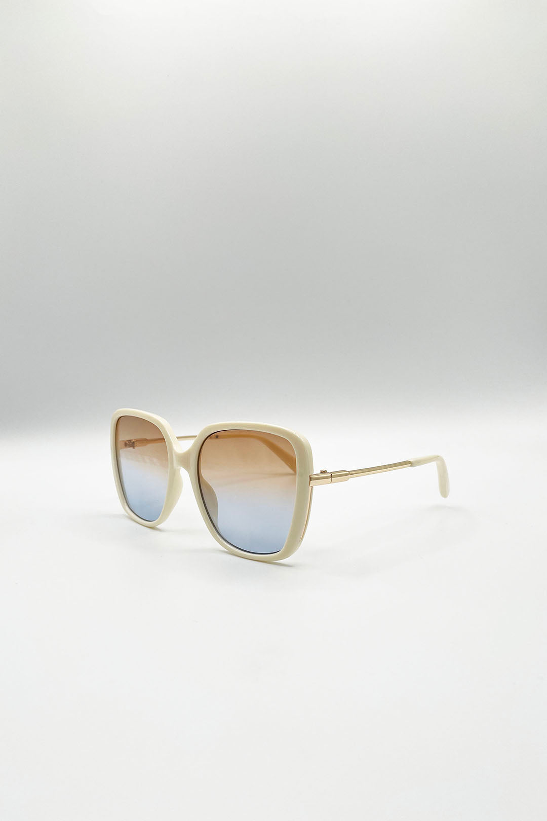 Oversized Square Sunglasses In Beige