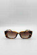 Rectangle Cateye Side Detail Sunglasses In Leopard
