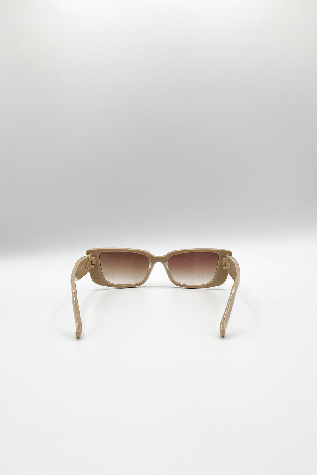 Rectangle Cateye Side Detail Sunglasses In Khaki
