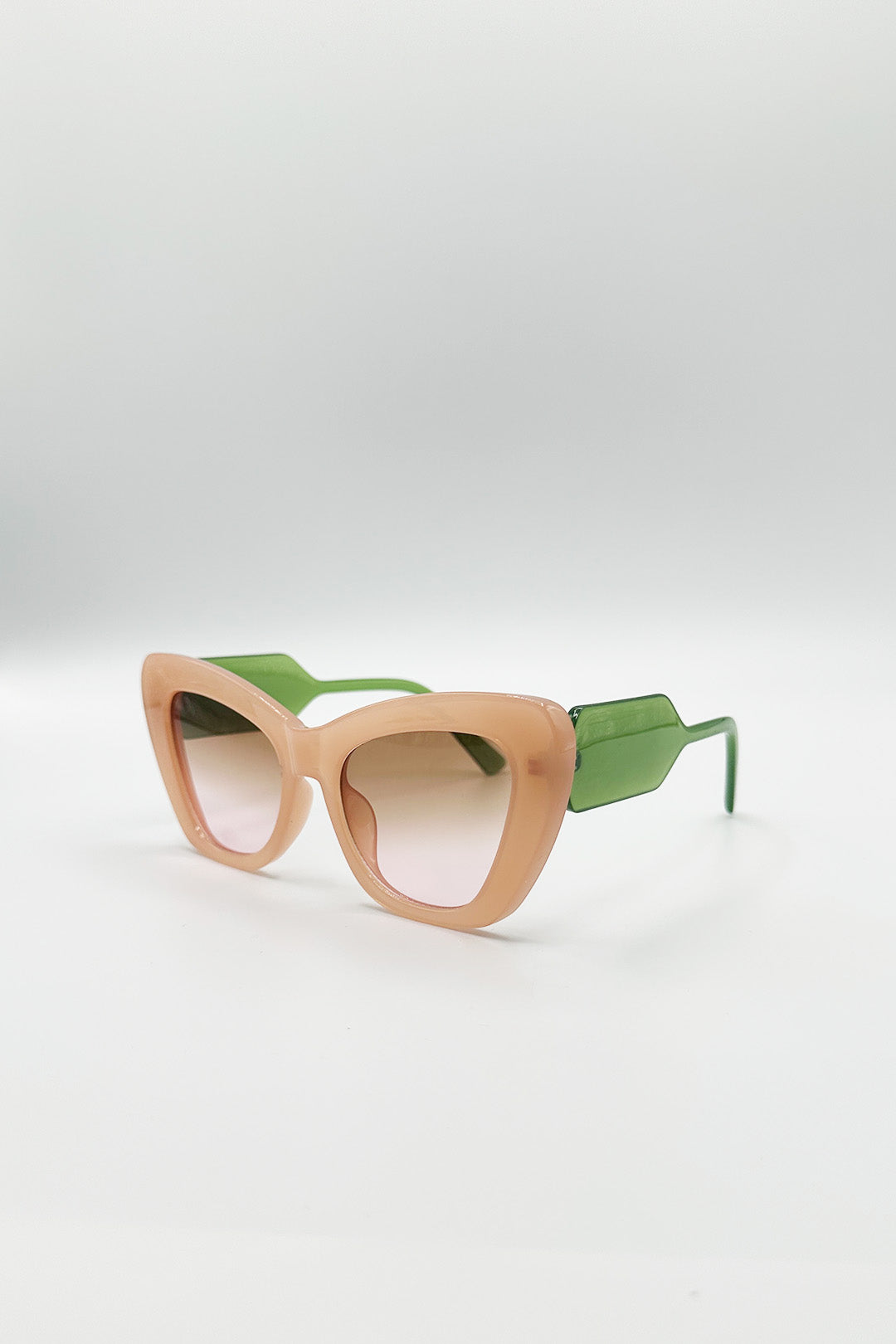 Cat Eye Sunglasses in Pink Green