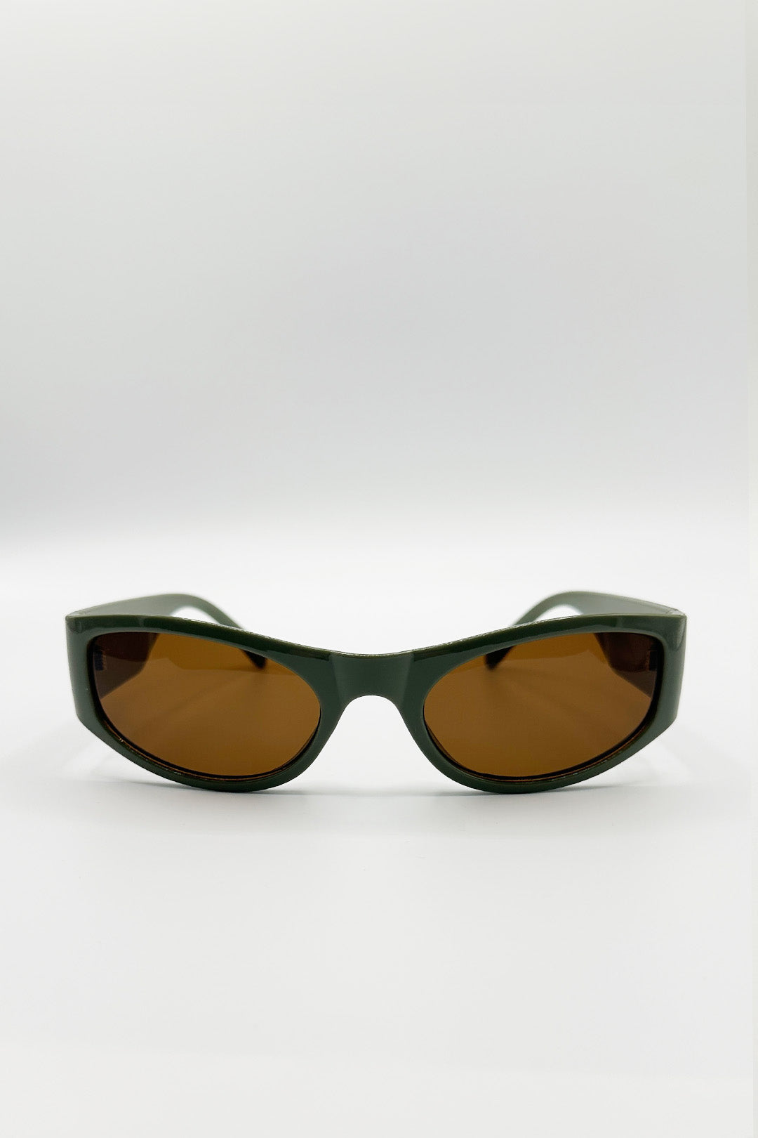 Racer Wrap Around Sunglasses In Dark Green