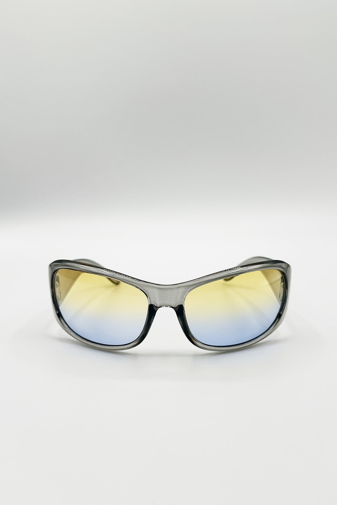 Oversized Racer Sunglasses In Silver