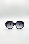 Bold Round Oversized Sunglasses In Black