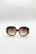 Bold Round Oversized Sunglasses In Tortoiseshell
