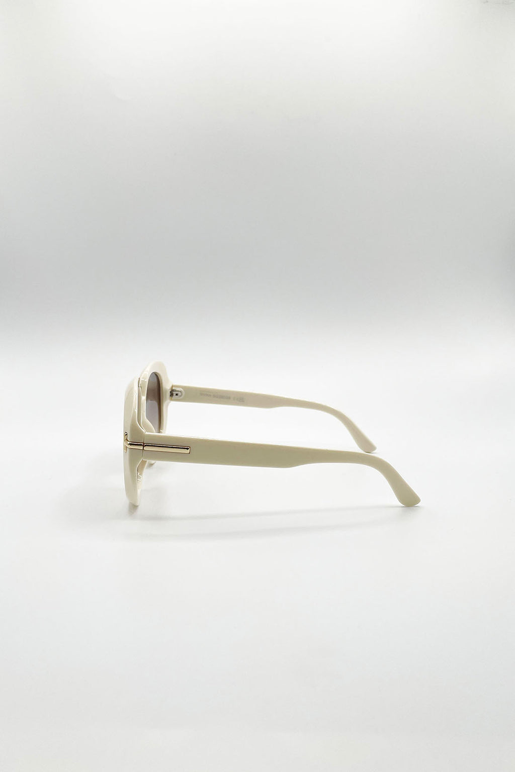 Bold Round Oversized Sunglasses In Cream