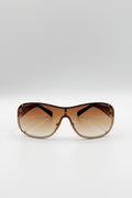 Vintage Rose Wrap Around Sunglasses In Brown