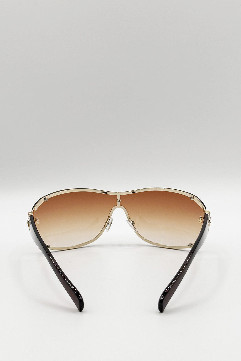 Vintage Rose Wrap Around Sunglasses In Brown