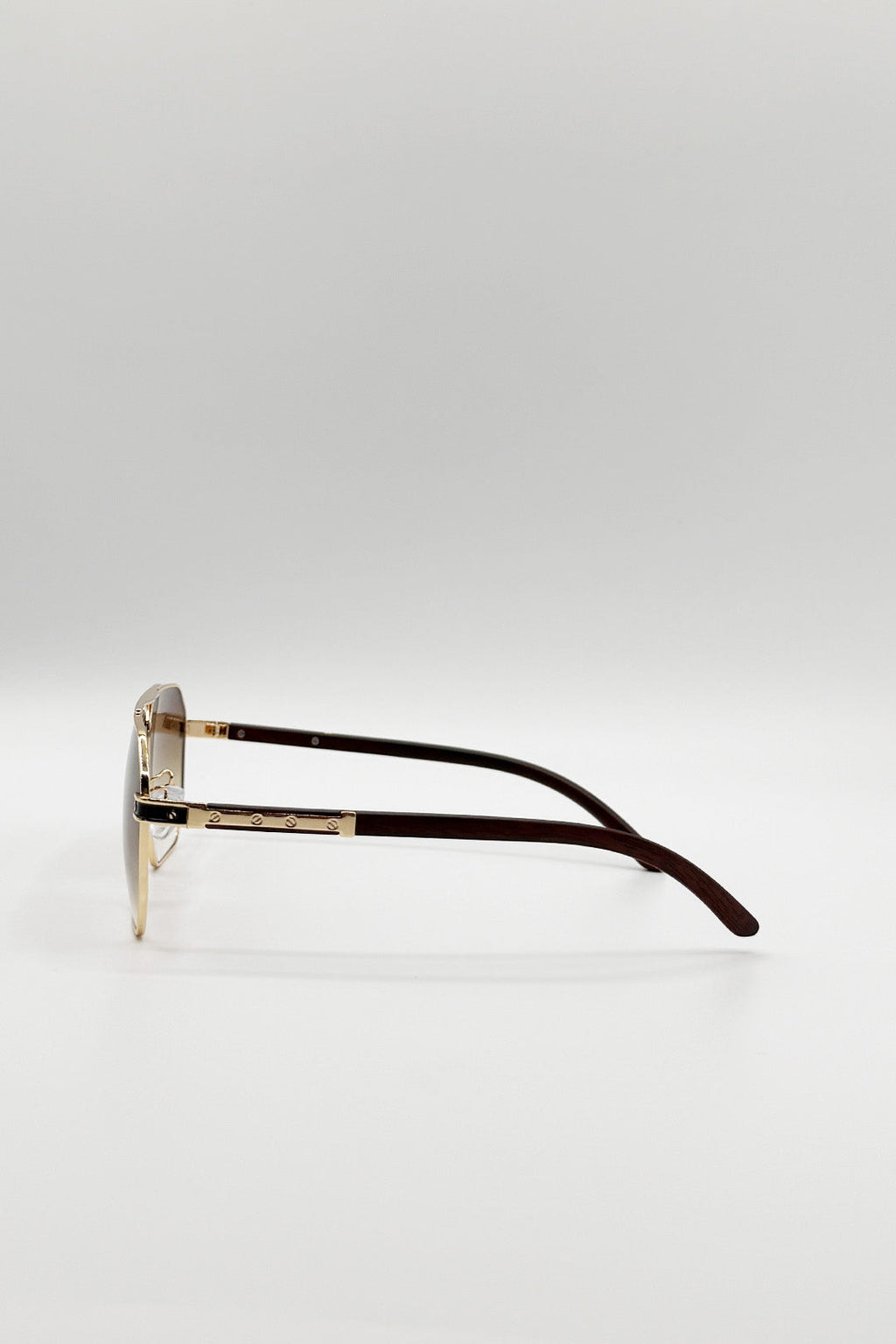 Retro Square Navigator Sunglasses in Brown