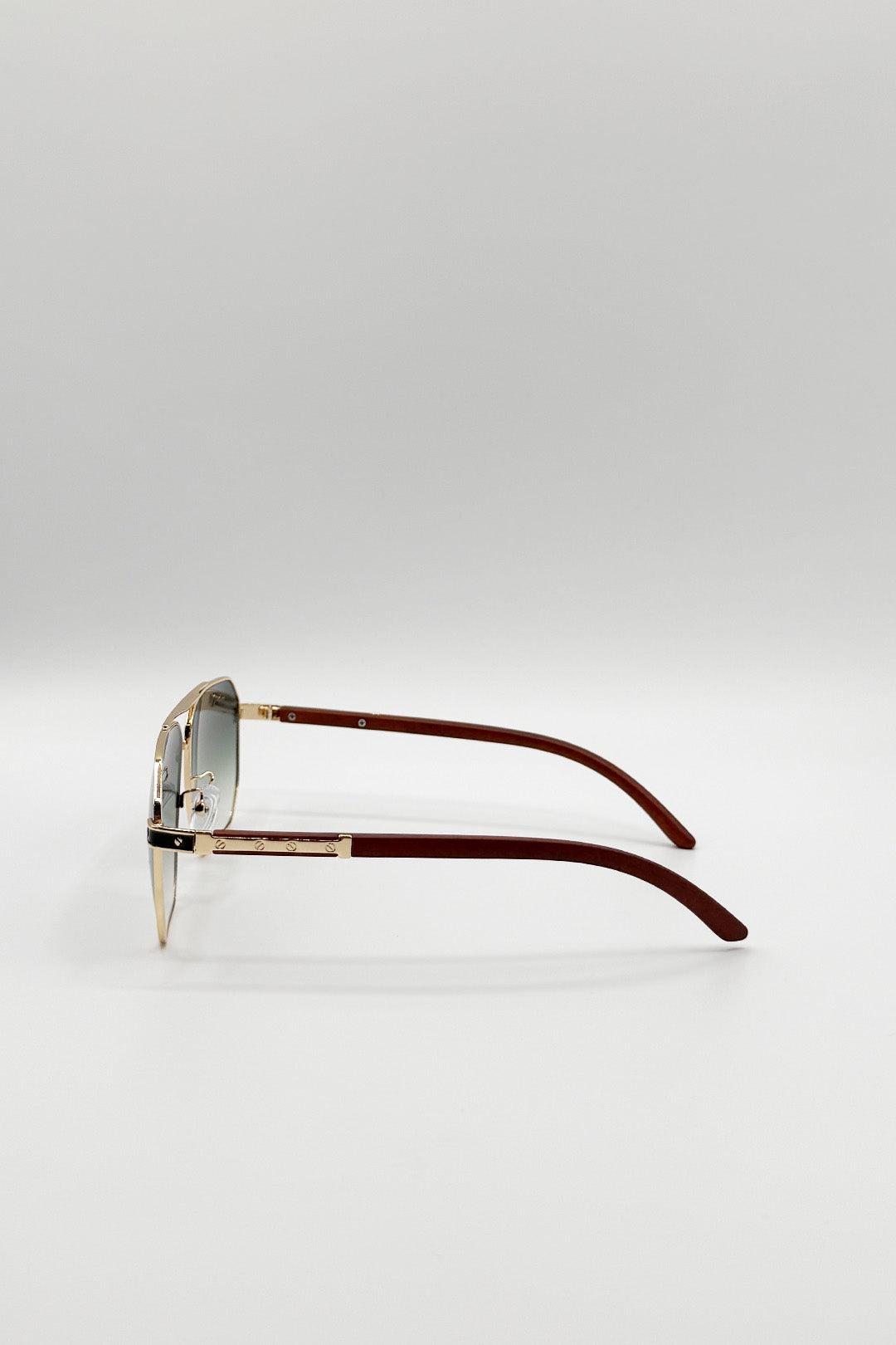 Retro Square Navigator Sunglasses in Green
