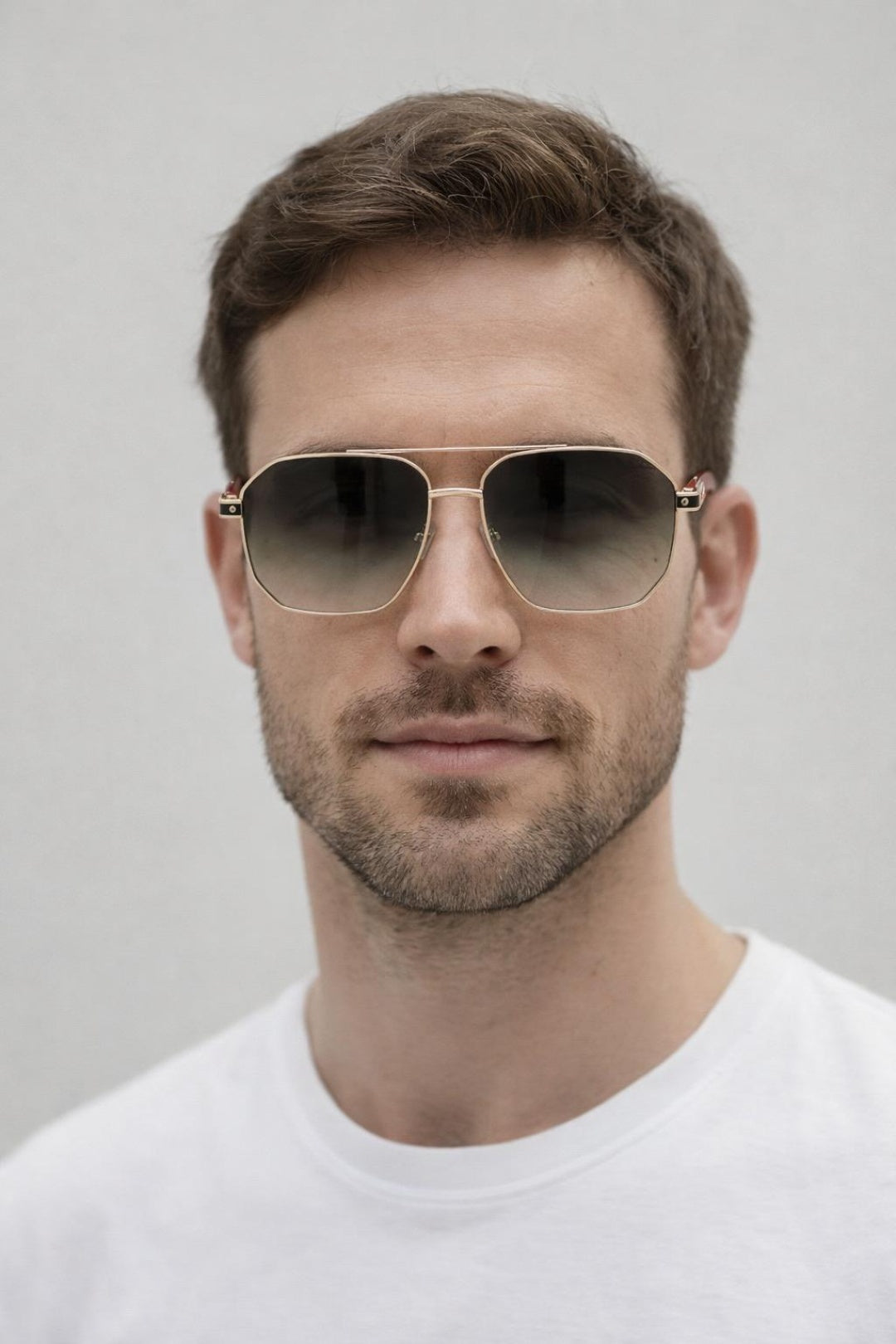 Retro Square Navigator Sunglasses in Green