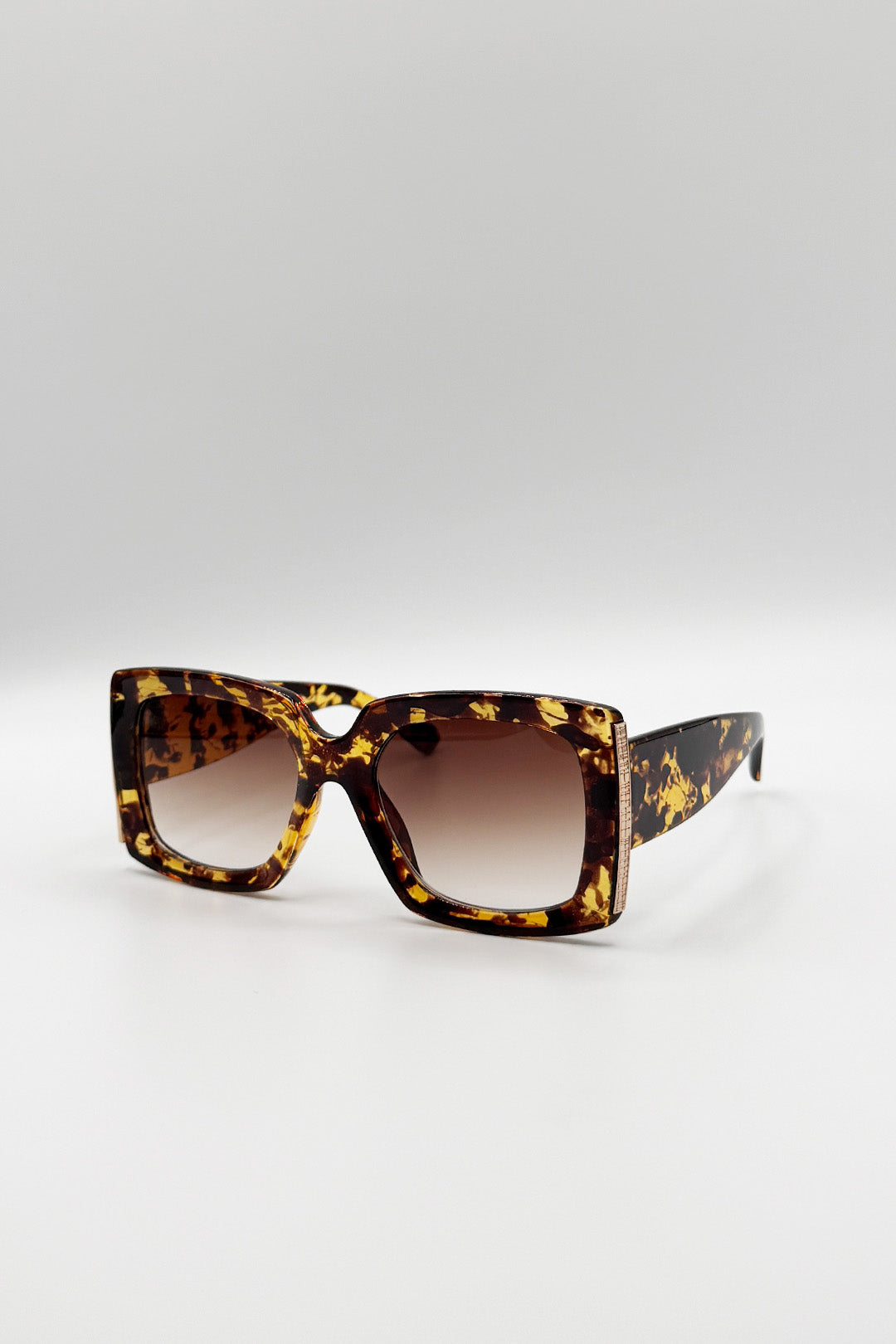 Oversized Square Sunglasses In Tortoiseshell Brown