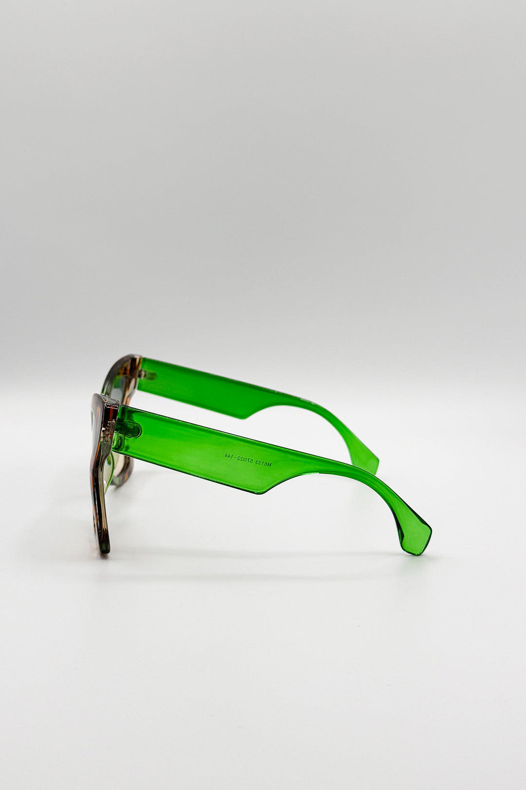 Oversized Butterfly Sunglasses In Green Leopard
