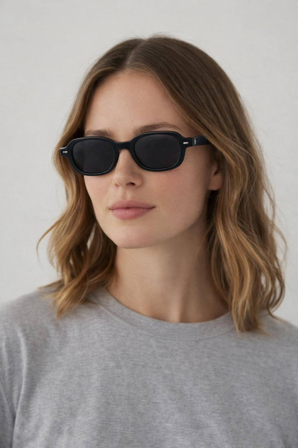 Retro Rounded Square Sunglasses In Black