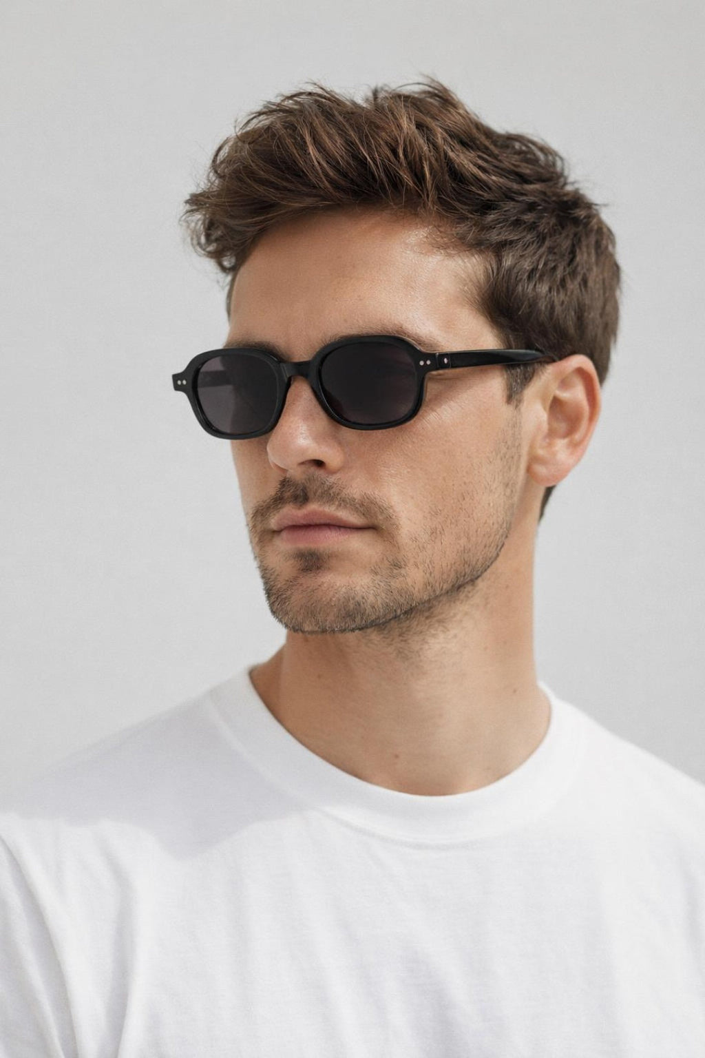 Retro Rounded Square Sunglasses In Black