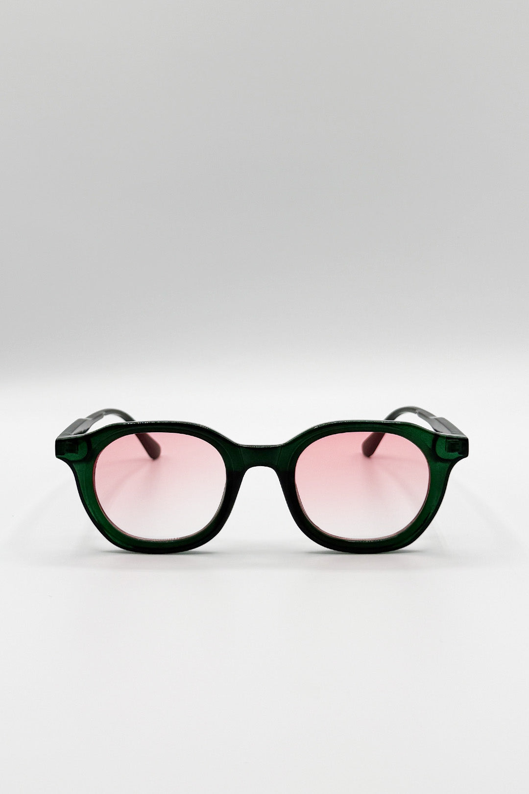 Bold Preppy Sunglasses In Green Pink