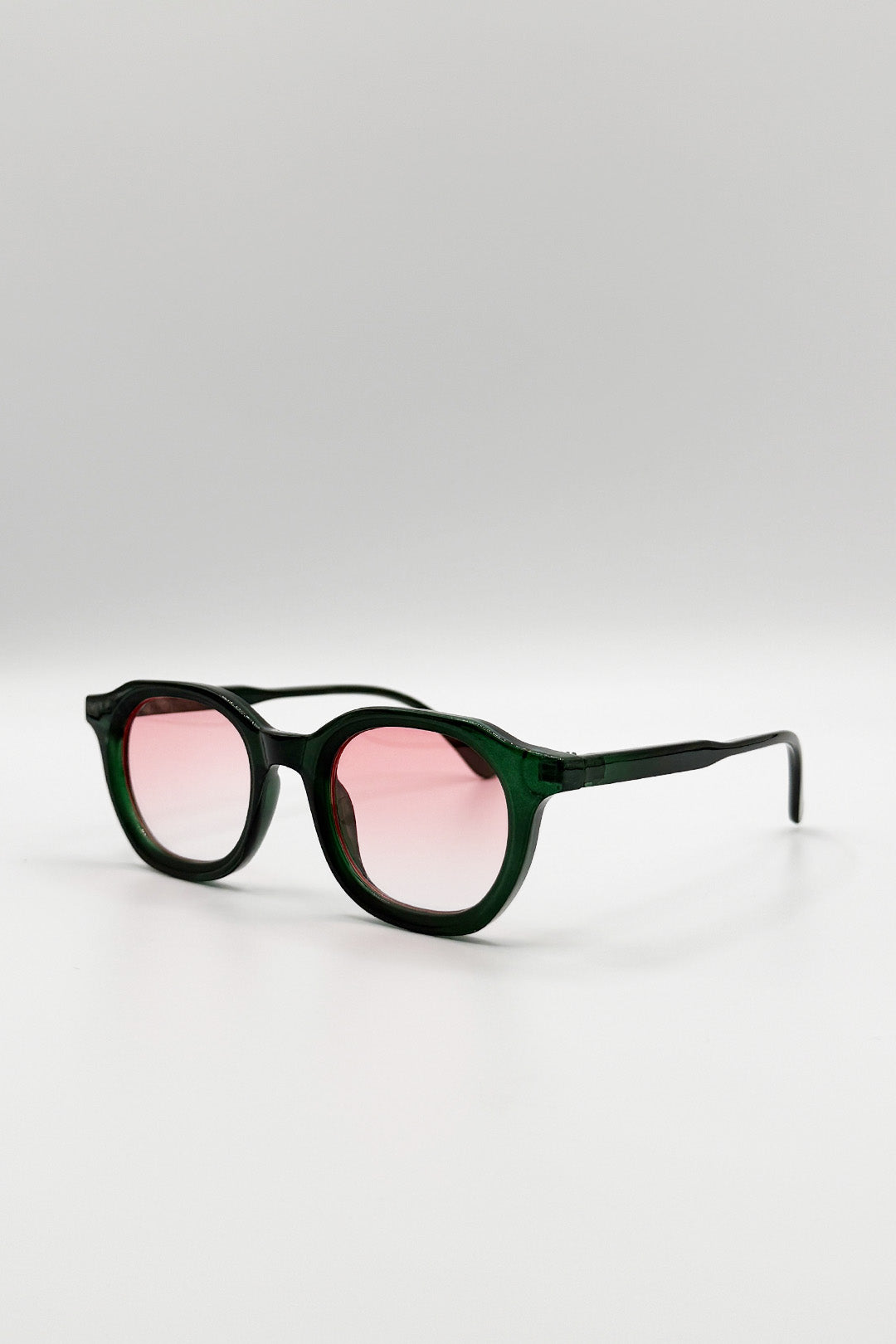 Bold Preppy Sunglasses In Green Pink