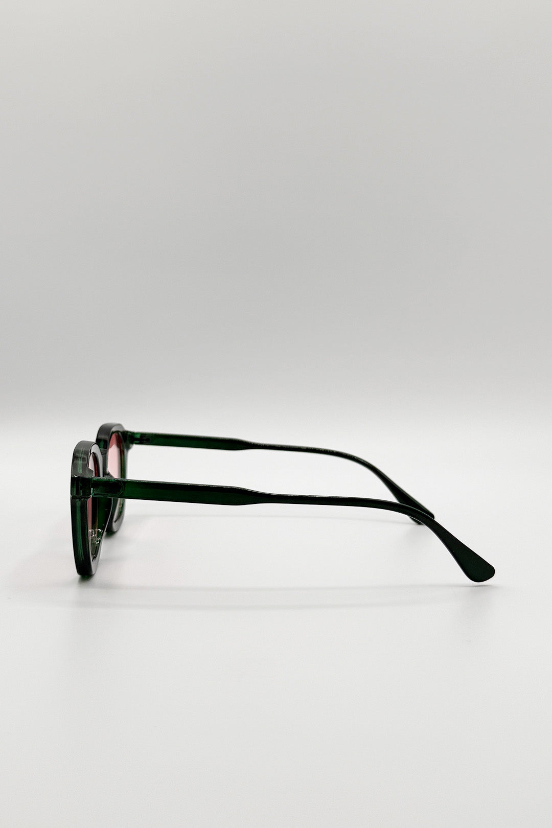Bold Preppy Sunglasses In Green Pink