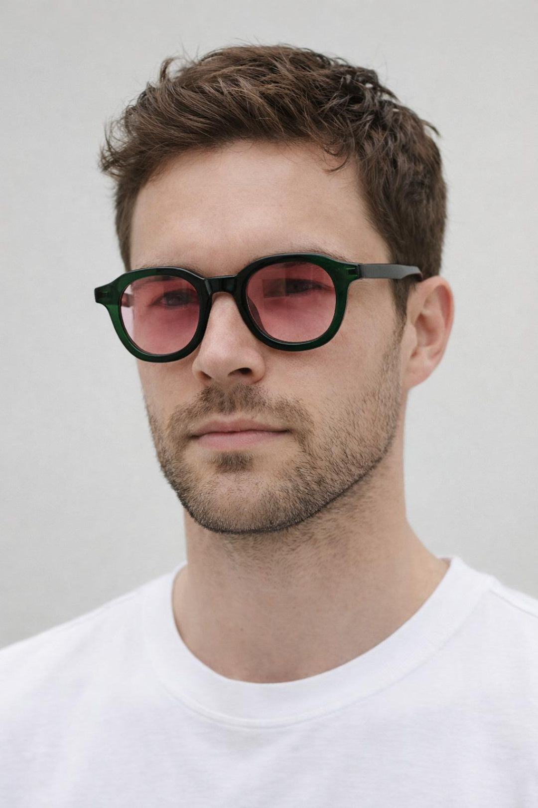 Bold Preppy Sunglasses In Green Pink