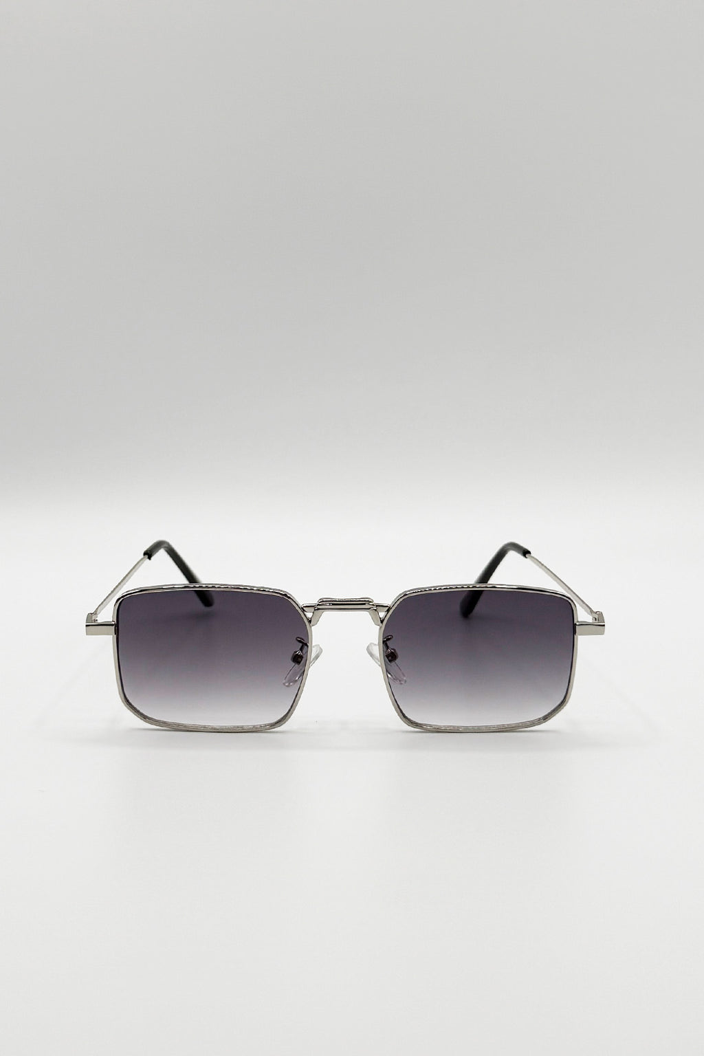 Vintage Metal Square Sunglasses In Silver