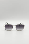 Vintage Metal Square Sunglasses In Silver