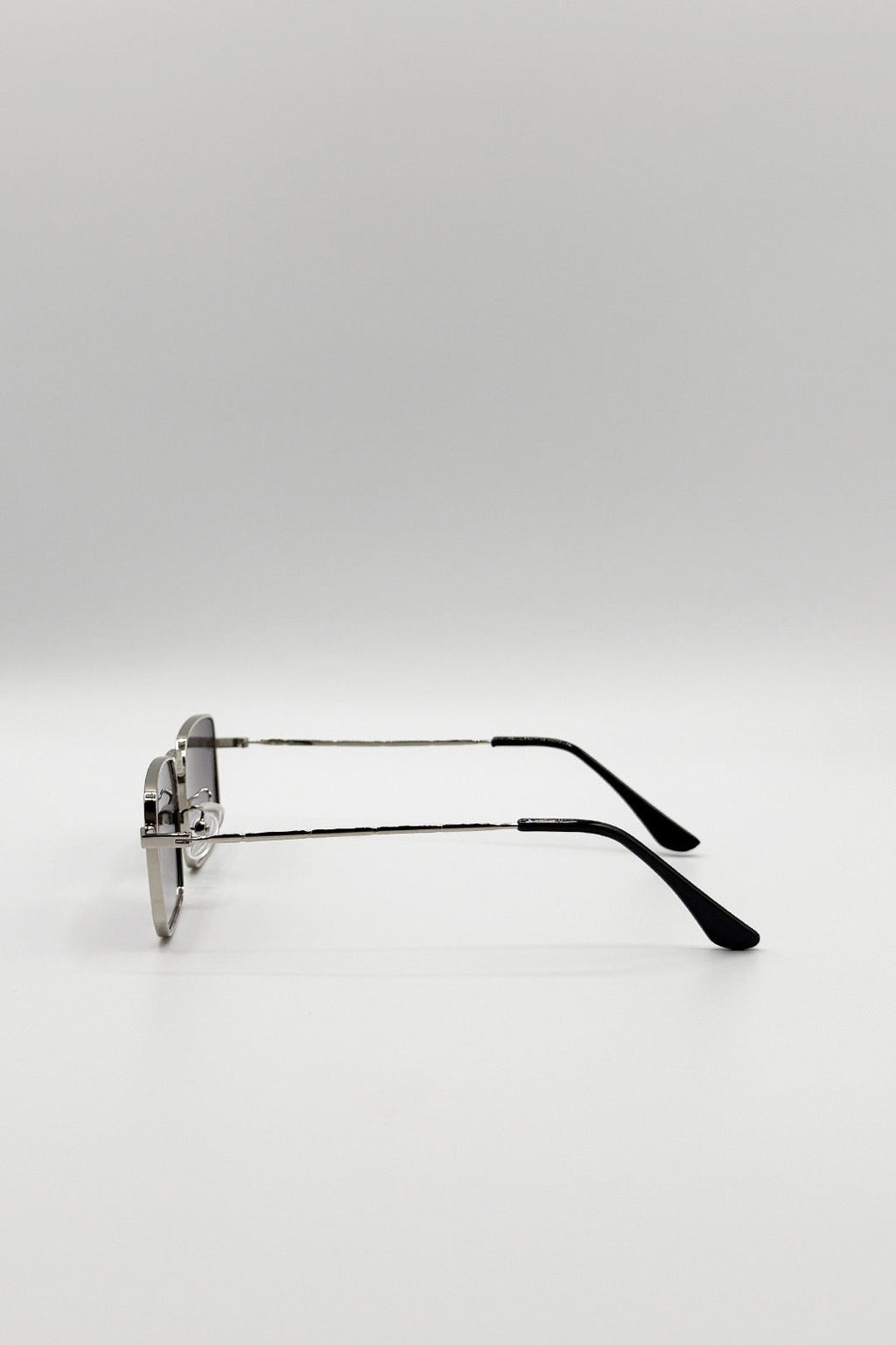 Vintage Metal Square Sunglasses In Silver