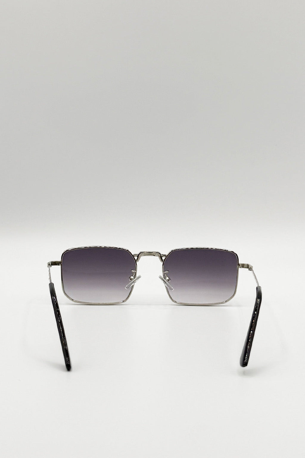 Vintage Metal Square Sunglasses In Silver