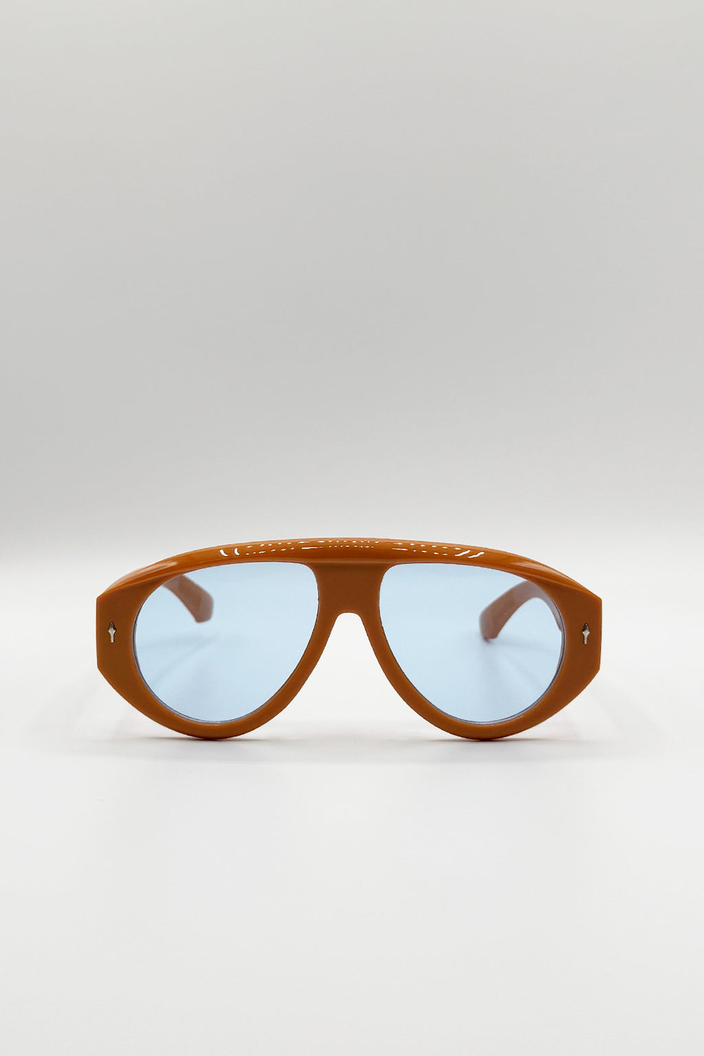 Oversized Bold Aviator Sunglasses in Orange