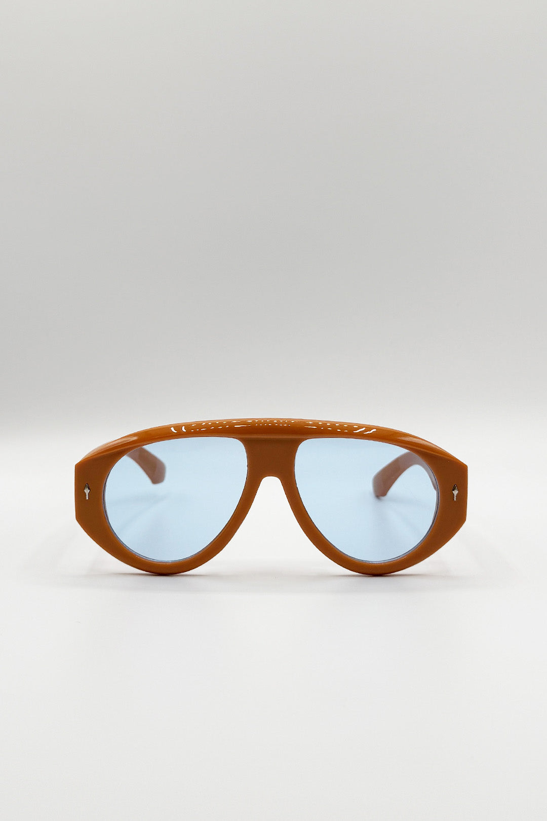 Oversized Bold Aviator Sunglasses in Orange