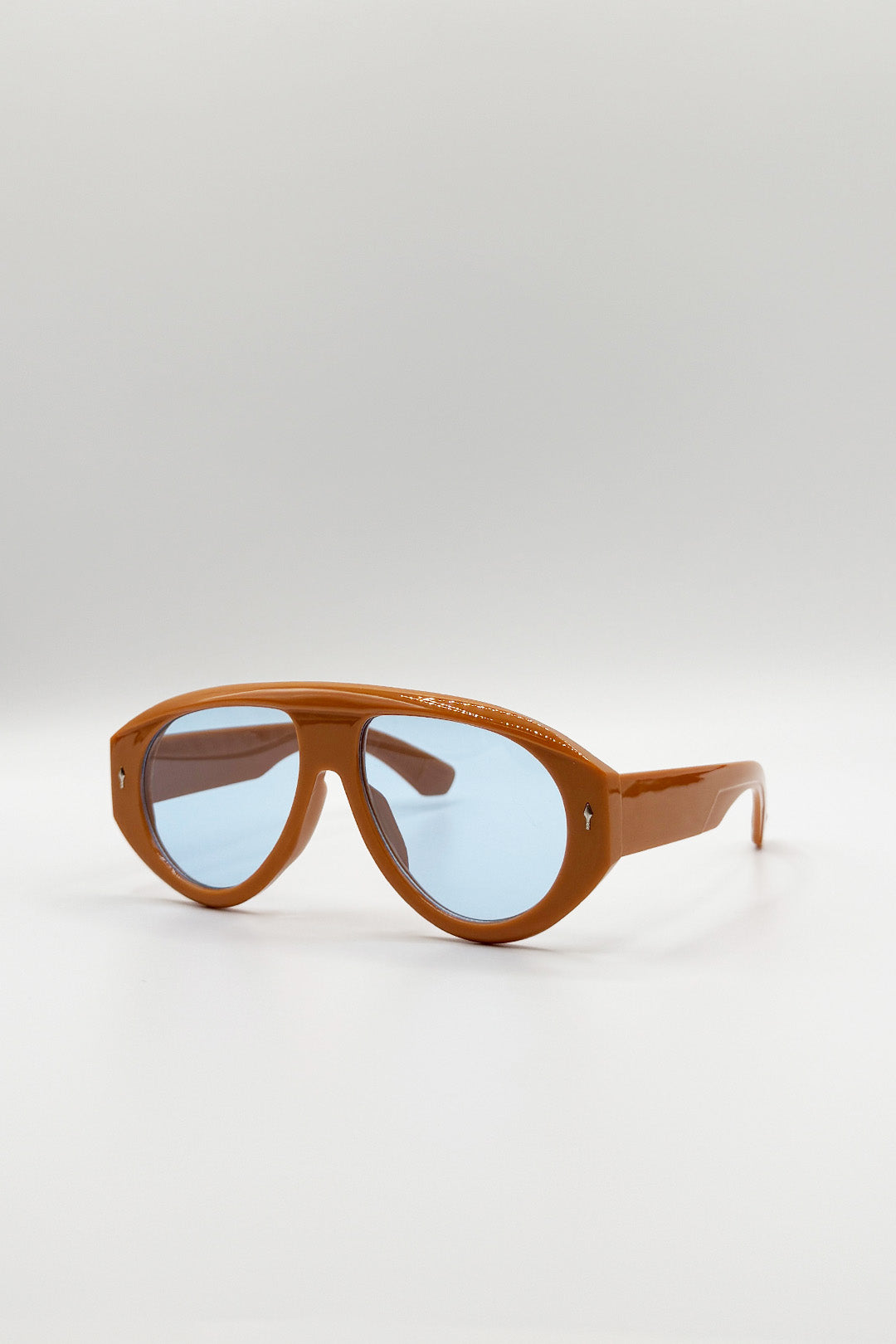 Oversized Bold Aviator Sunglasses in Orange