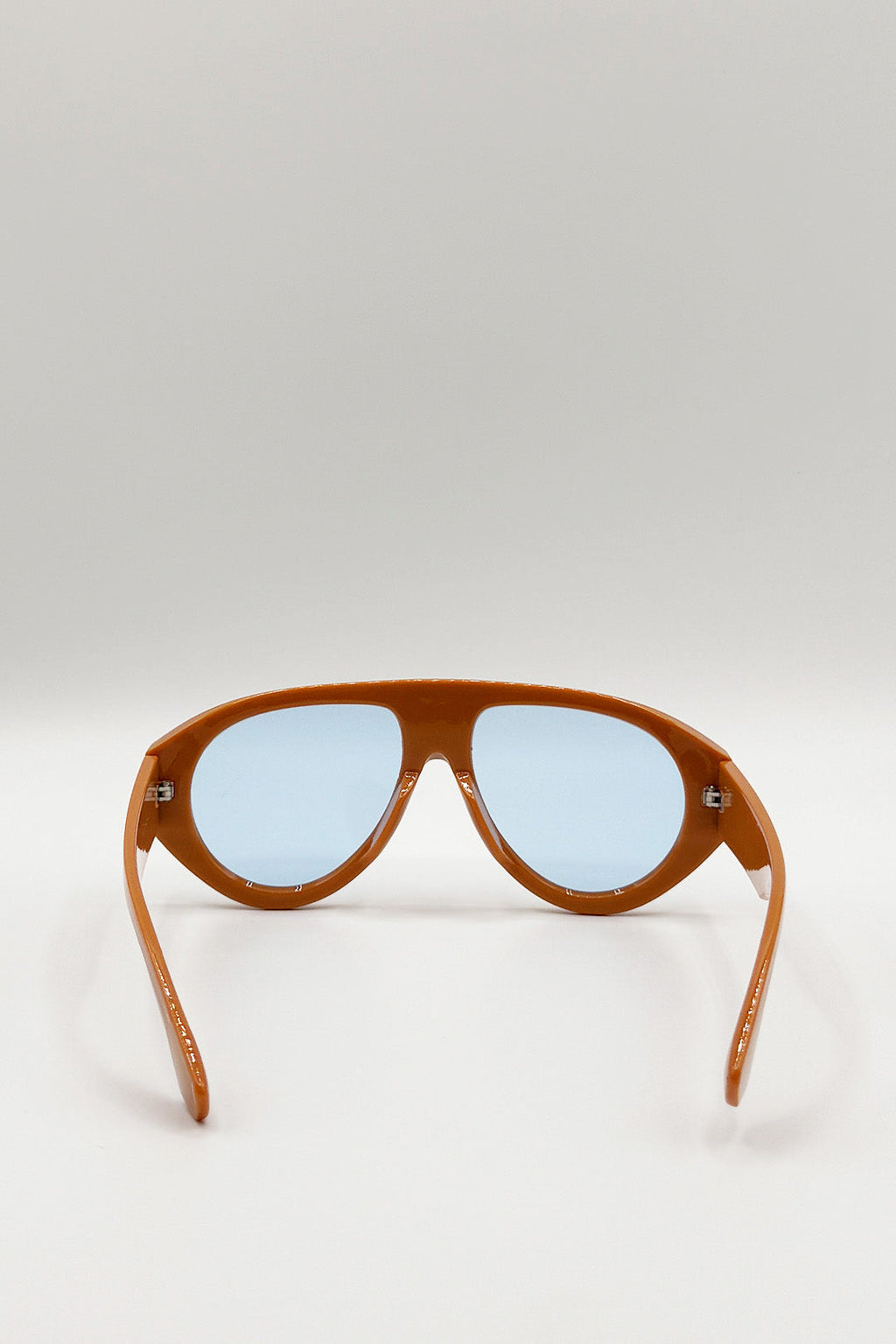 Oversized Bold Aviator Sunglasses in Orange