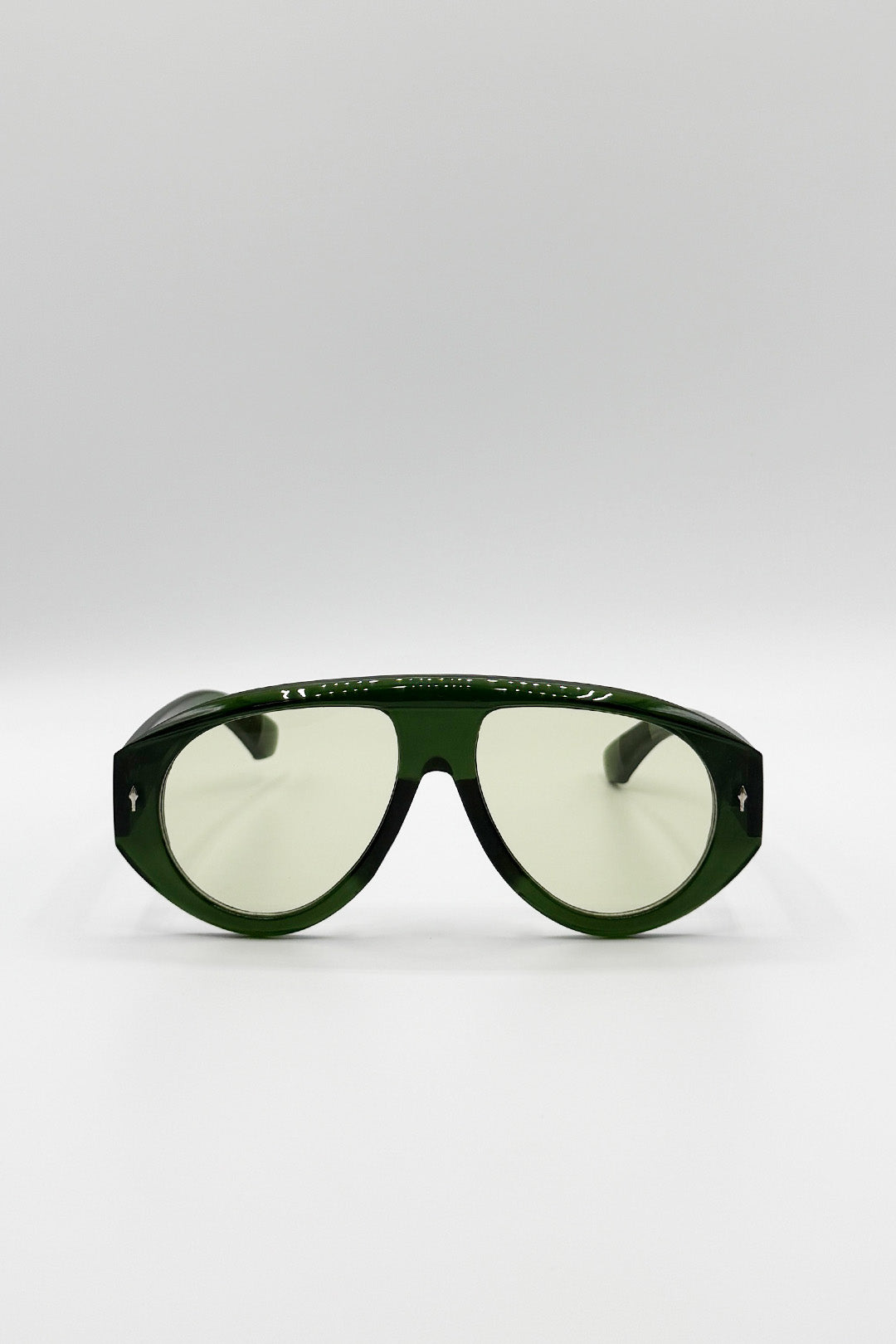 Oversized Bold Aviator Sunglasses in Green