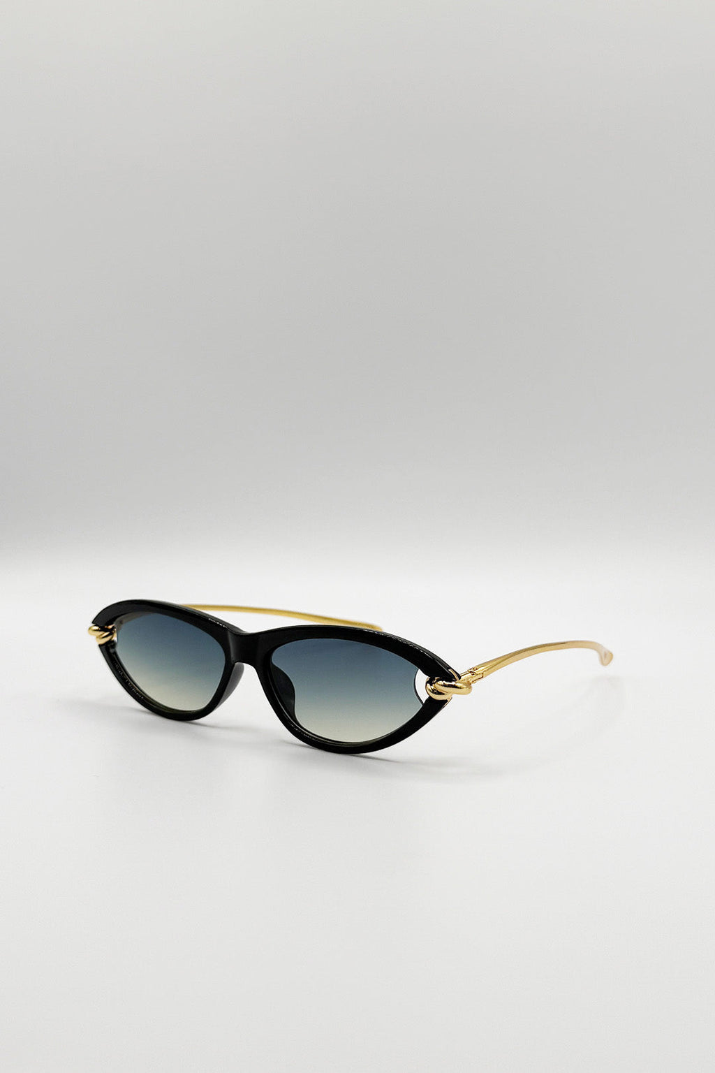 Bold Oval Angular Sunglasses in Black