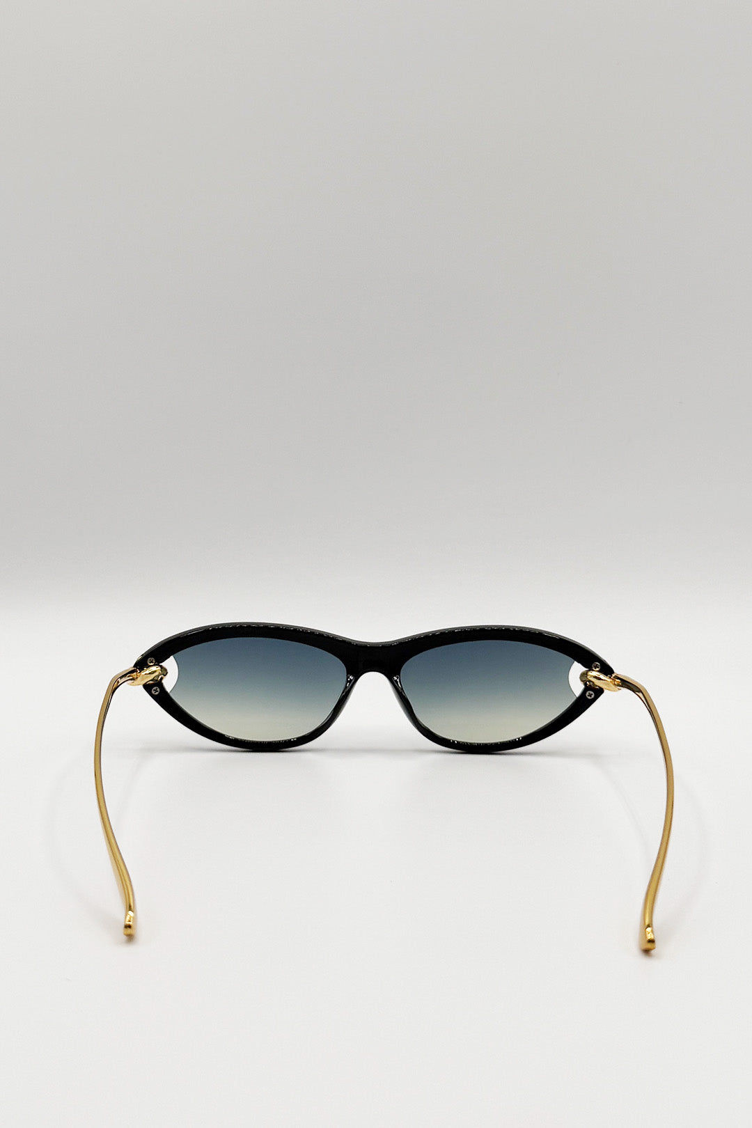 Bold Oval Angular Sunglasses in Black