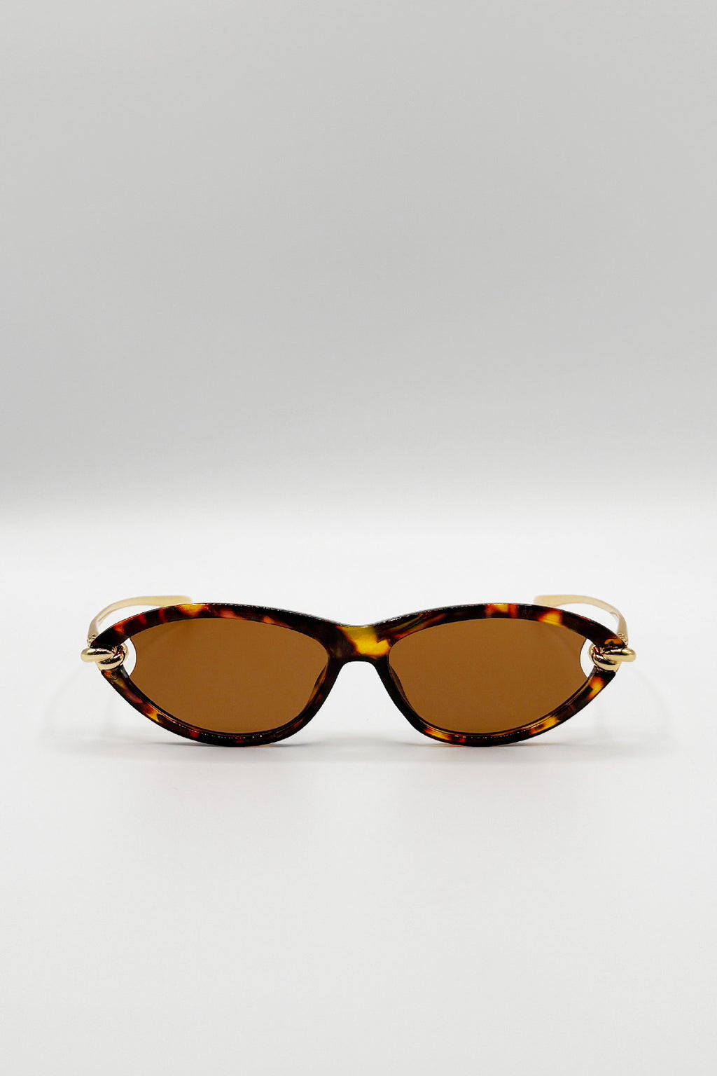 Bold Oval Angular Sunglasses in Tortoiseshell