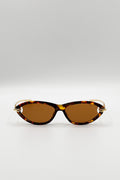 Bold Oval Angular Sunglasses in Tortoiseshell