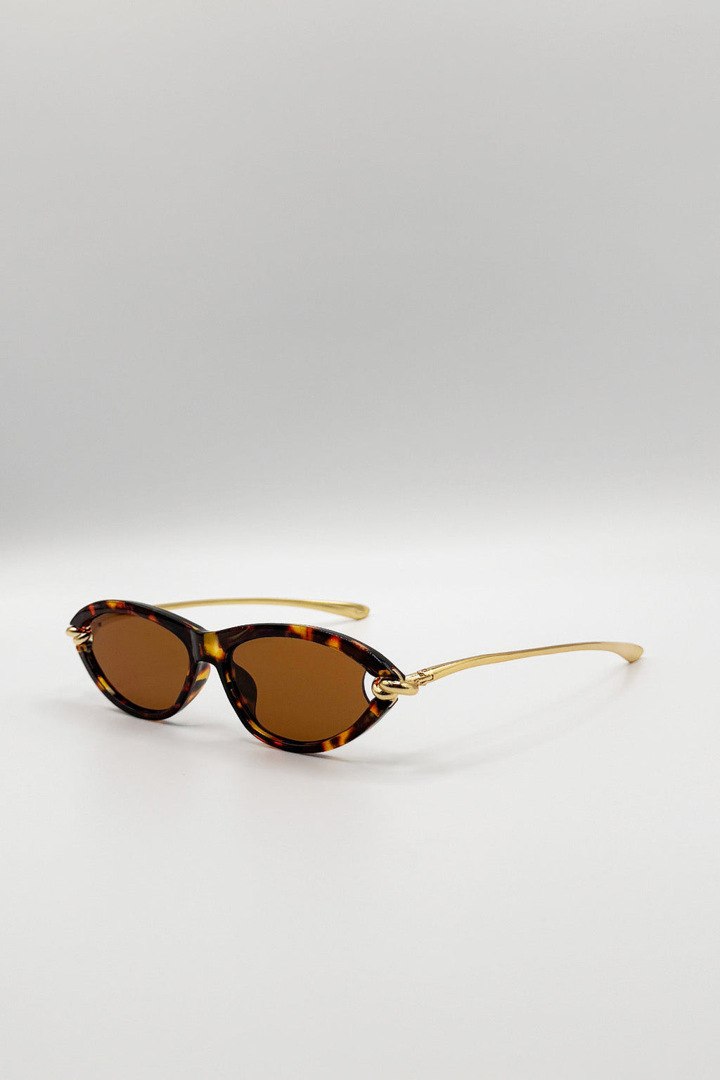 Bold Oval Angular Sunglasses in Tortoiseshell