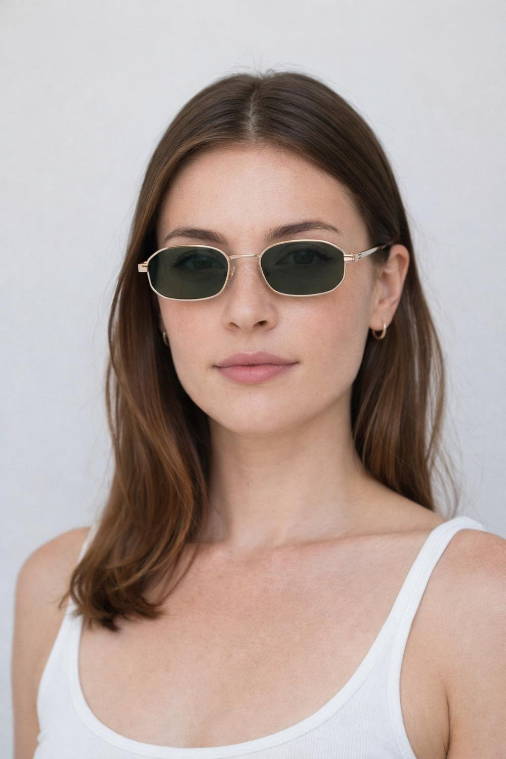 Oval Metal Frame Sunglasses In Silver Khaki