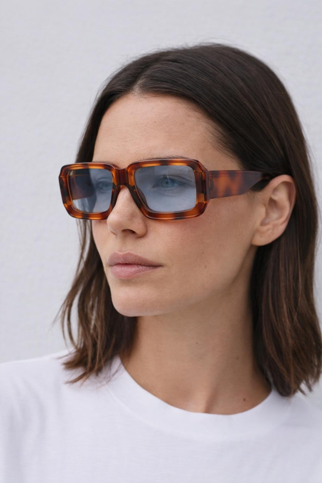 Oversized Square Frame Sunglasses In Brown Stripe