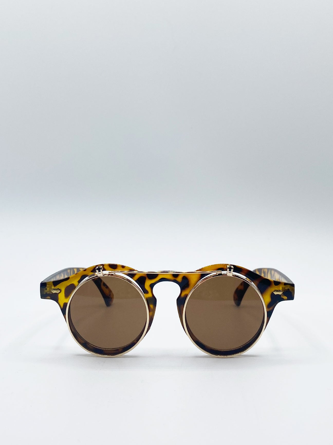 Brown Tortoise Flip Lense Sunglasses