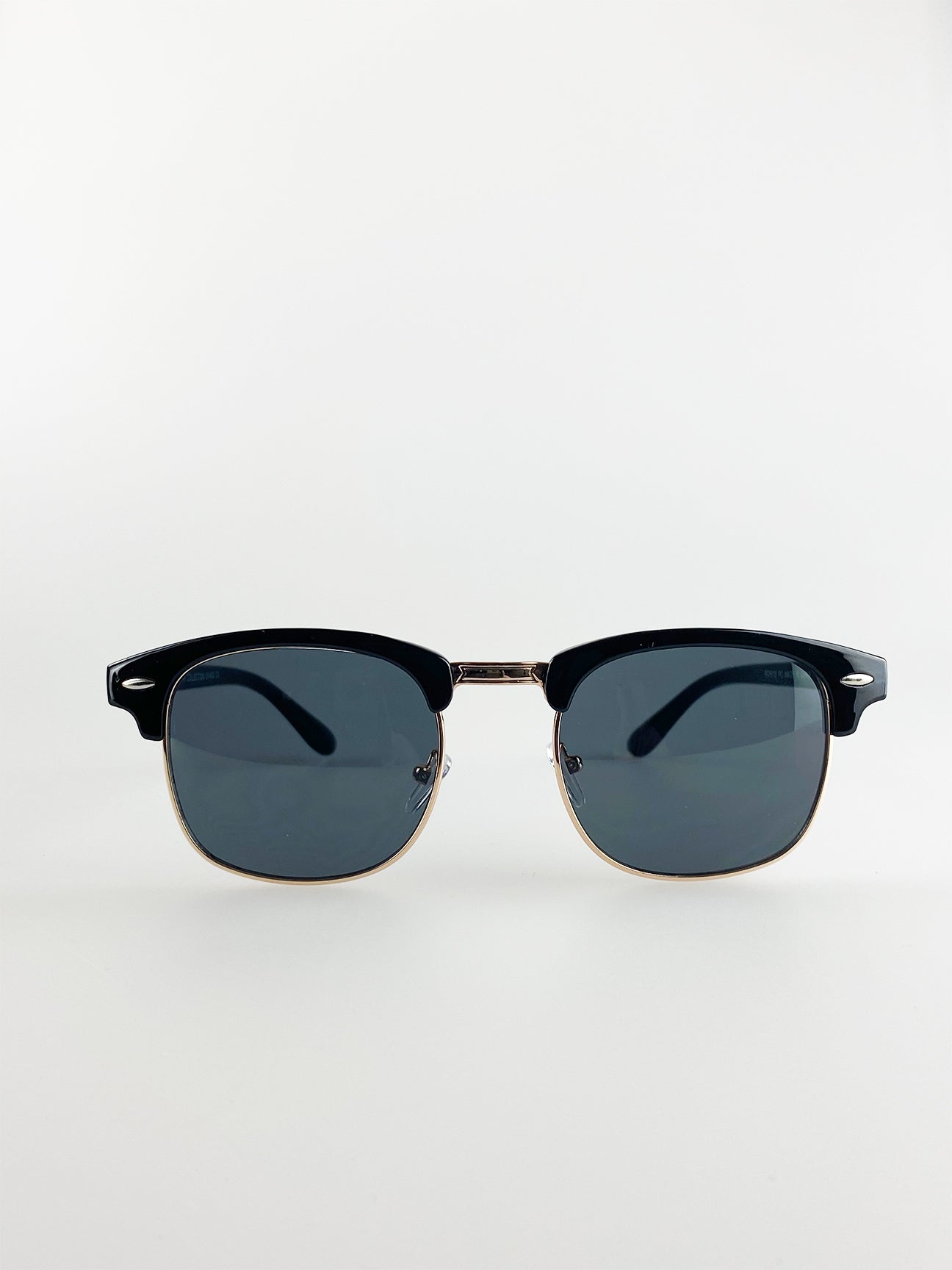 Black Clubmaster Sunglasses with Black Lenses