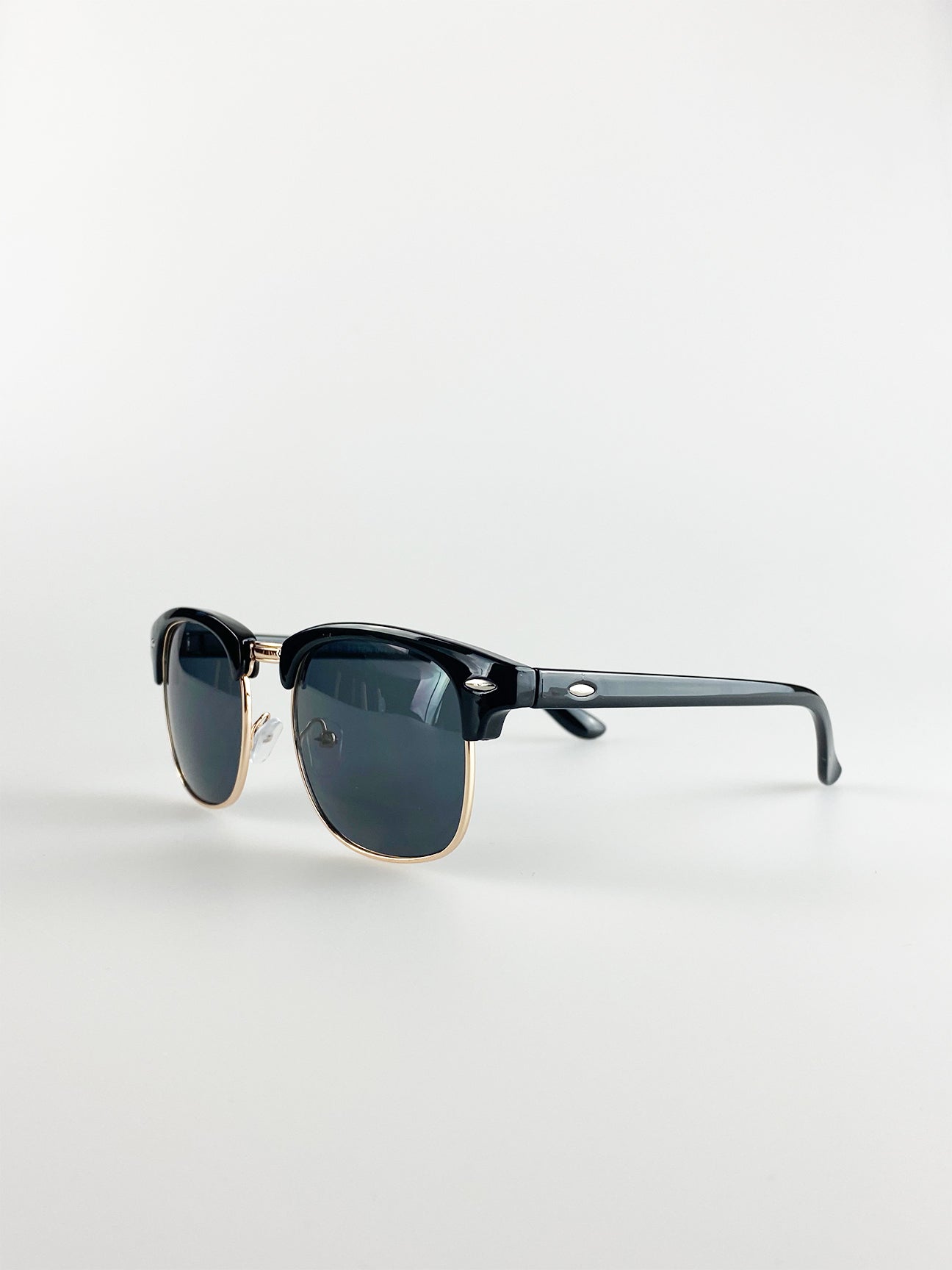 Black Clubmaster Sunglasses with Black Lenses