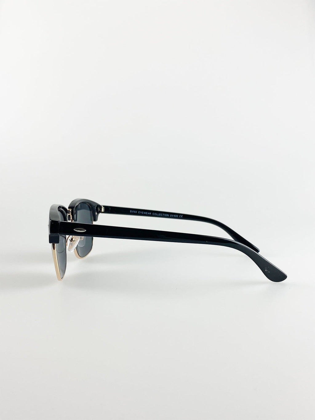 Black Clubmaster Sunglasses with Black Lenses