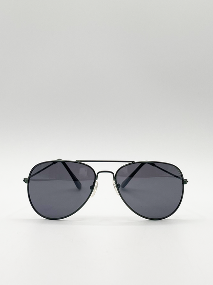 Kids Bottle Green Aviator Style Sunglasses
