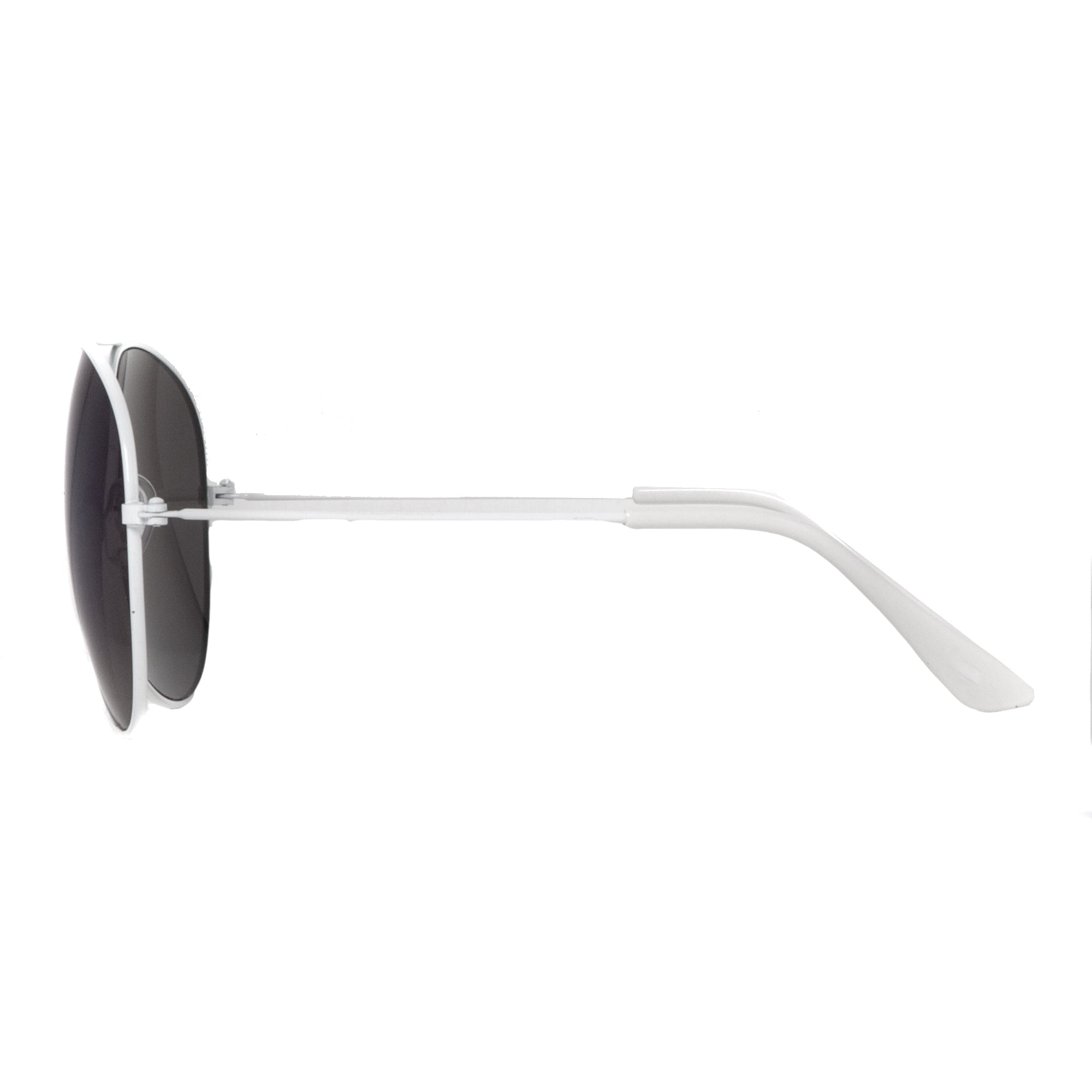 White Frame Aviator with Black Lenses