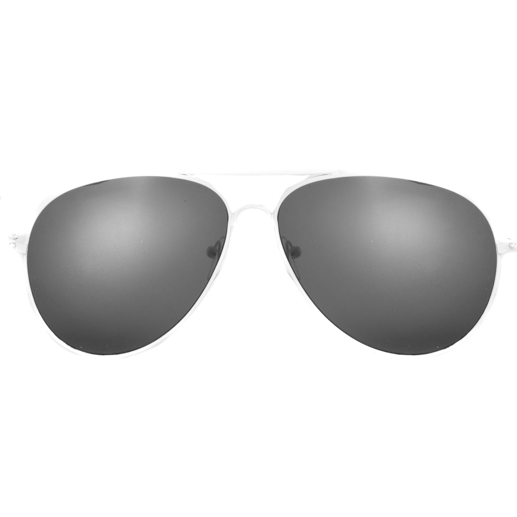 White Frame Aviator with Black Lenses