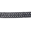Black Wide Corded Effect Circular Detail Choker Necklace