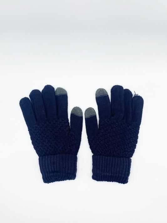 Touchscreen Knitted Gloves in Navy