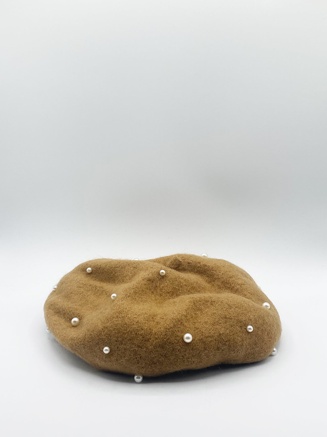 Faux Pearl Burned Orange Beret