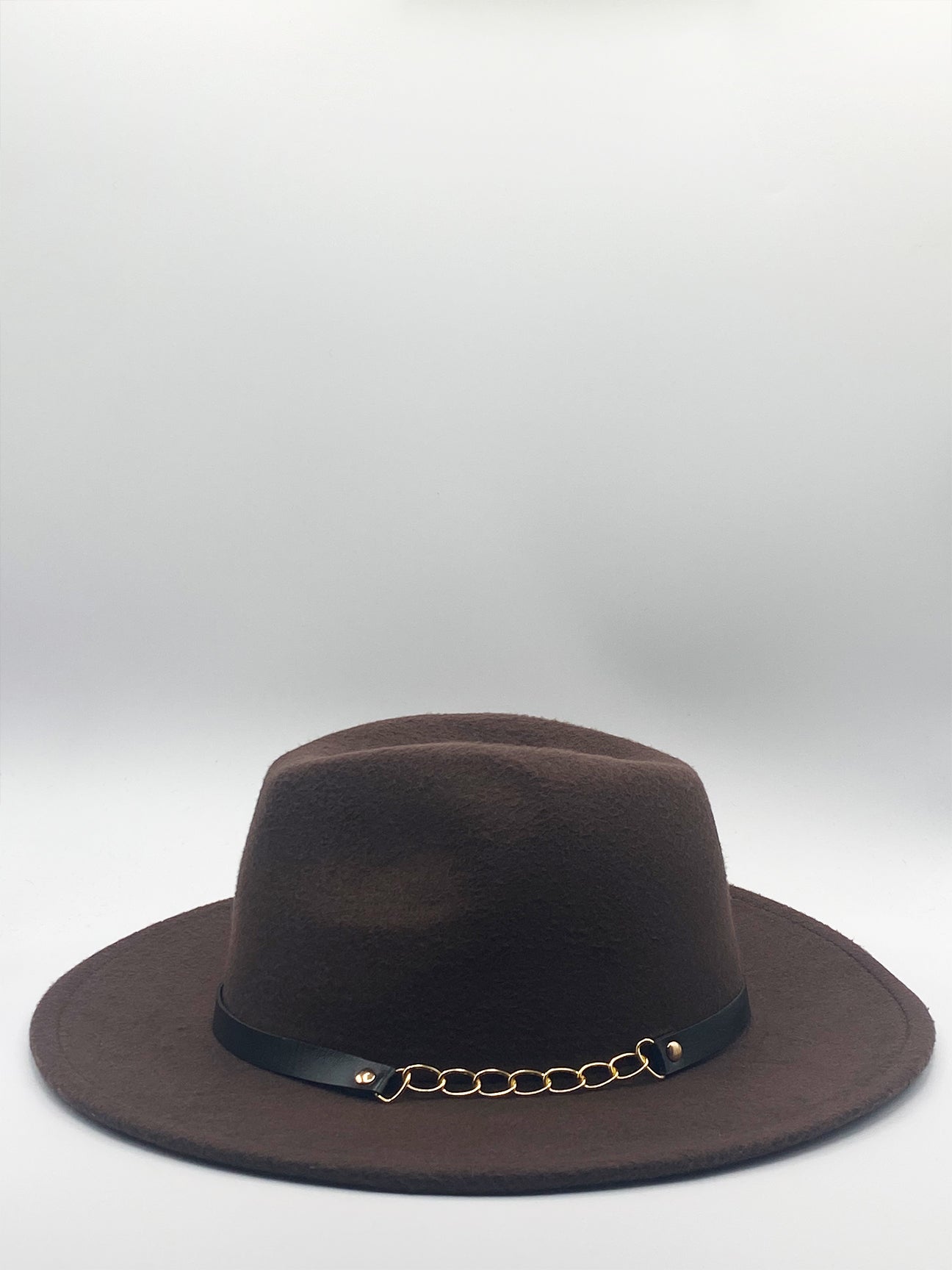 Chocolate Brown Trilby With PU Band